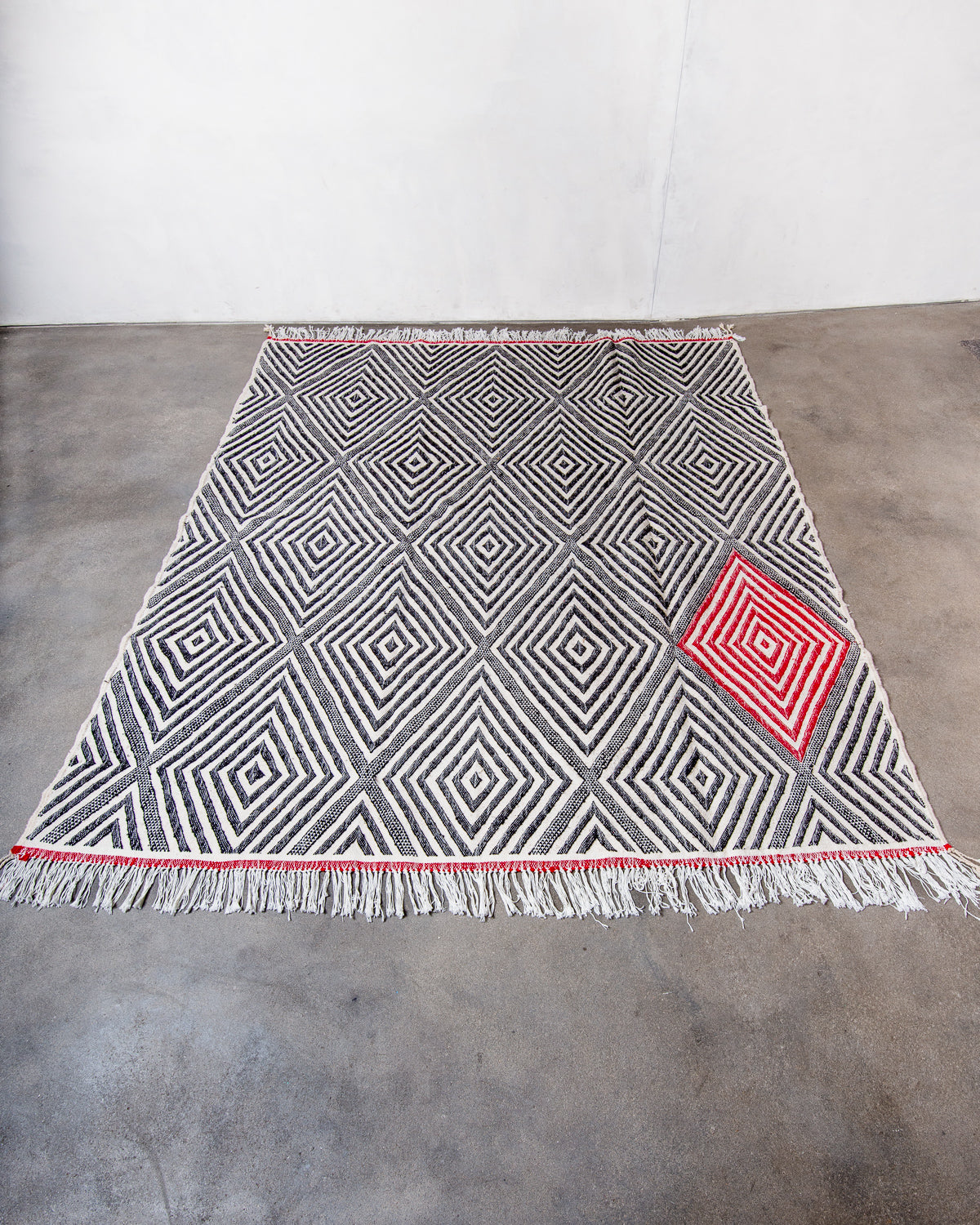 Modern, designer, handcrafted Berber rug from Morocco. Vintage Kelim carpet with beautiful designs and robust flat weave out of wool.